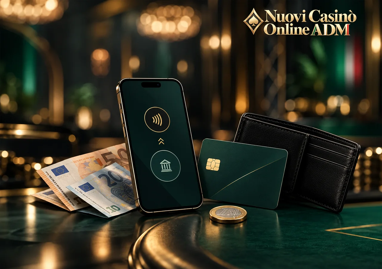 Pagamenti e prelievi: smartphone, carta bancaria, portafoglio e contanti in euro